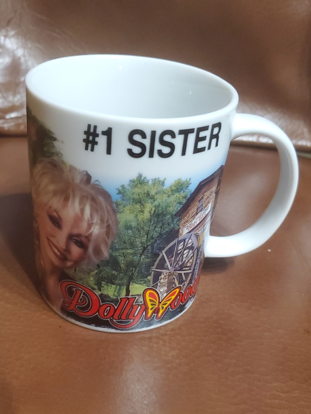 Dolly Parton Dollywood Mug #1 Sister I Will Always Love You Butterfly VGUC 8 oz.
